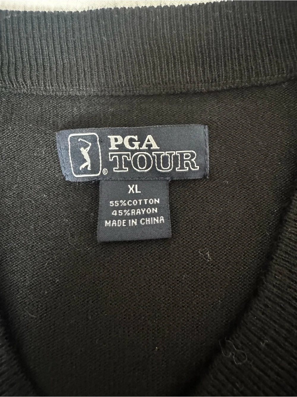 PGA Tour Mens XL Argyle Golf Sweater Vest V Neck Black Blue Yellow Country Club